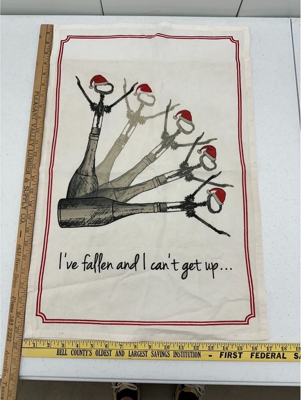 Mud Pie Christmas Holiday Kitchen Dish Towel Cotton I've Fallen and I Can't Get
